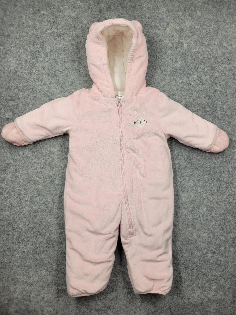 Carters infant girls snowsuit size 3/6 months Pink good. Condition